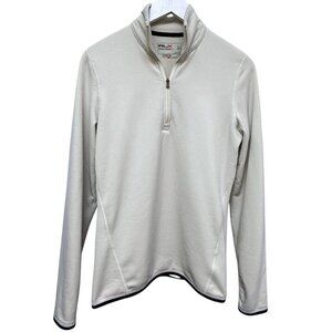 Ralph Lauren RLX Fleece Pullover Medium S/M Womens Cream 1/4 Zip Mock Neck Sport